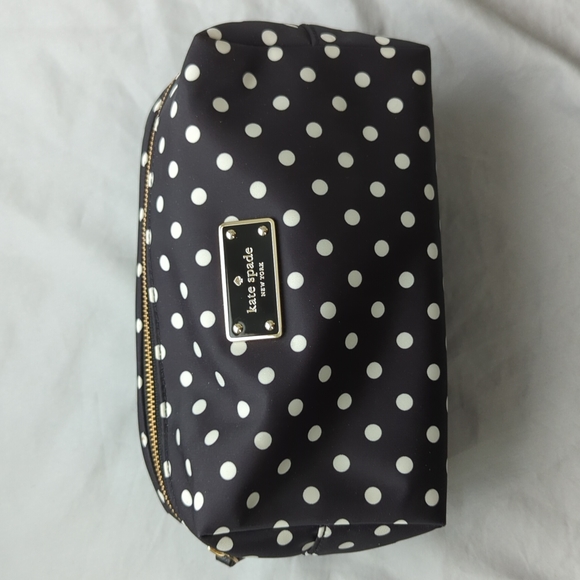 kate spade Handbags - Kate Spade New York Cosmetic Bag Pouch Black & White Polka Dots